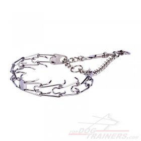 'Apple - Pie Behavior' Stainless Steel Great Dane Pinch Collar with 1/10 inch (3.2 mm) Prong Diameter