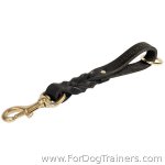Short Braided Leather Great Dane Pull Tab for Training and Walking