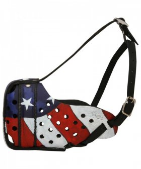 American flag hand painted dog muzzle for Great Dane