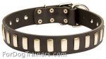 Wide Leather Great Dane Collar with Riveted Plates