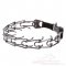 'Expert' Black Stainless Steel Great Dane Pinch Collar with Click Lock Buckle - 1/6 inch (4 mm) prong diameter