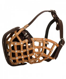 Basket Leather Great Dane Muzzle for Attack Training