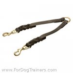 Braided Great Dane Double Leash of Genuine Leather