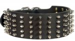 Wide Spiked Leather Collar For Great Dane Handling