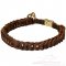Stylish Braided Leather Great Dane Choke Collar with Quick Release Buckle