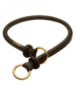 Round Leather Silent Great Dane Choke Collar