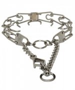 Chrome Plated Great Dane Pinch Collar with Scissor-like Snap Hook