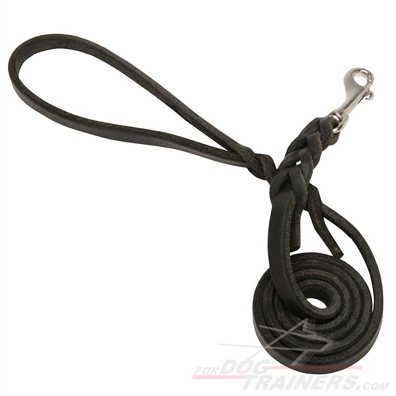 Leather Dog Leash with Stainless Steel Snap Hook for Great Dane