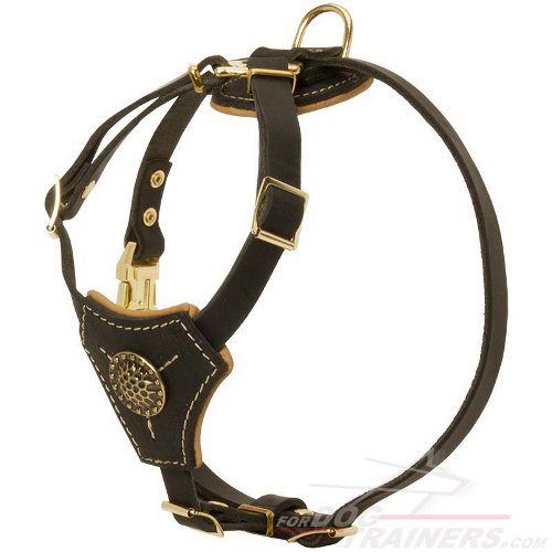 Royal Design Puppy Leather Great Dane Harness