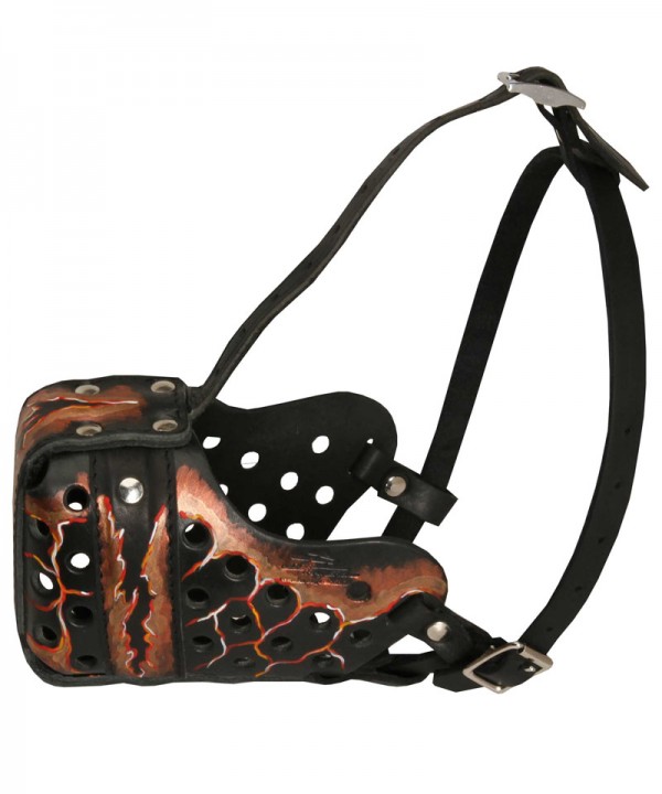 "Magma" Style Leather Muzzle for Great Dane