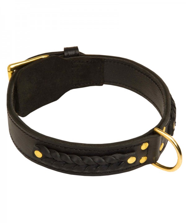 Strong Braided Leather Great Dane Collar